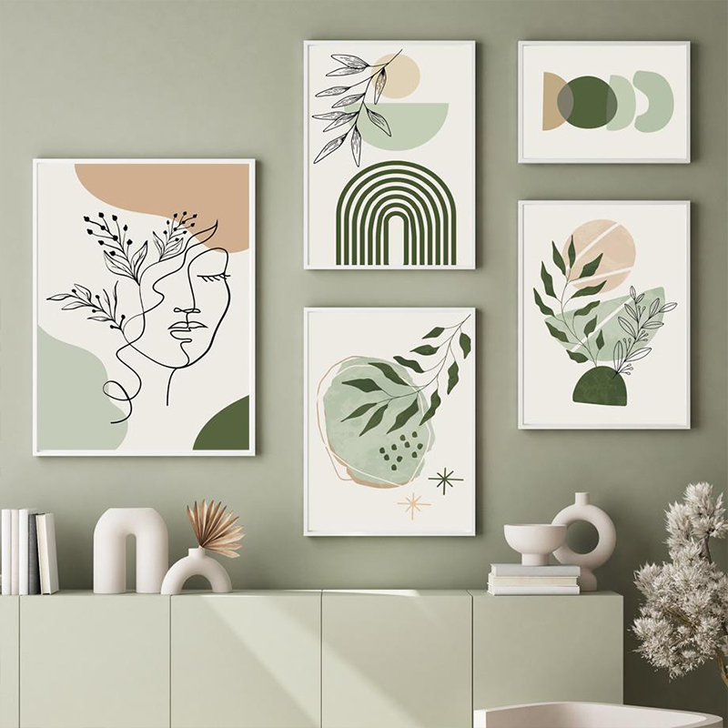 Live Plant Fertilizer - Boho sage plantas verdes arte nórdica