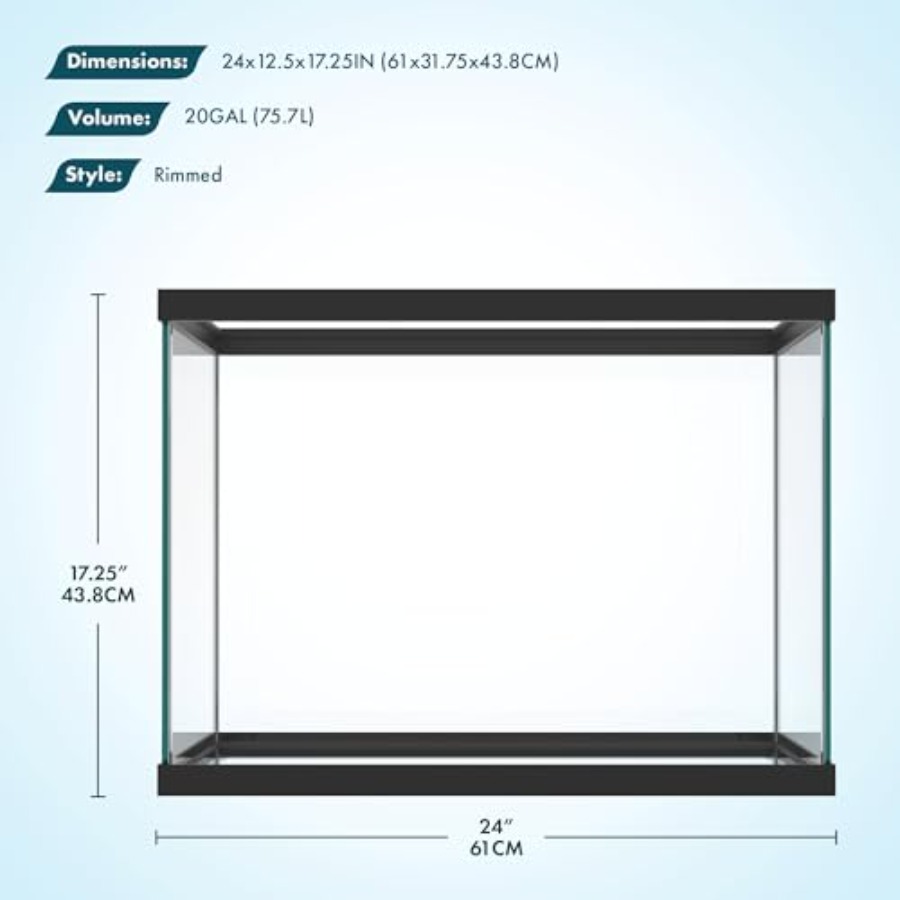 Aquário de vidro de 20 galões  - Aquarium Fish Betta avaliação e preço